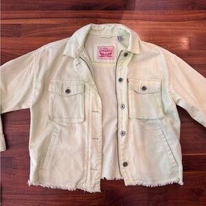 Levi’s green cropped denim jacket